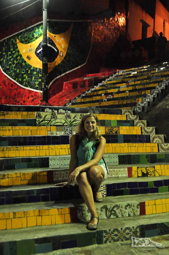 A famosa escadaria do Selaron, em Santa Tereza, no Rio de Janeiro